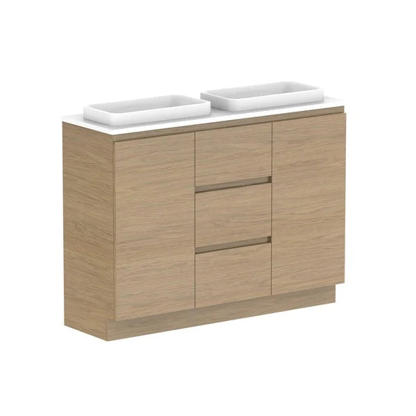 ADP Glacier Ensuite Door and Drawer Trio Vanity with Solid Surface Top - Pro