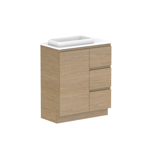 ADP Glacier Ensuite Door and Drawer Trio Vanity with Solid Surface Top - Lite