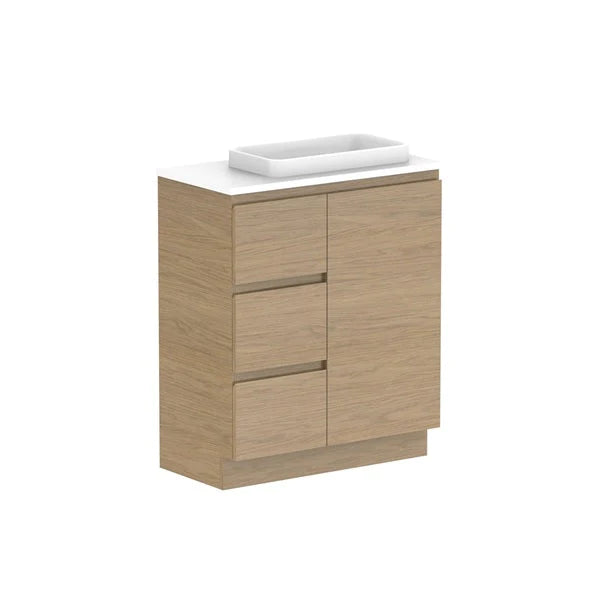 ADP Glacier Ensuite Door and Drawer Trio Vanity with Solid Surface Top - Pro