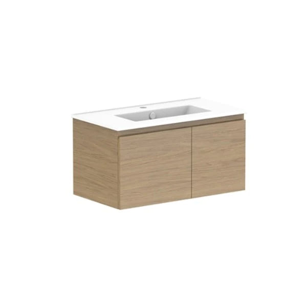 ADP Glacier Ensuite Door and Drawer Slim Vanity with Ceramic Top - Lite