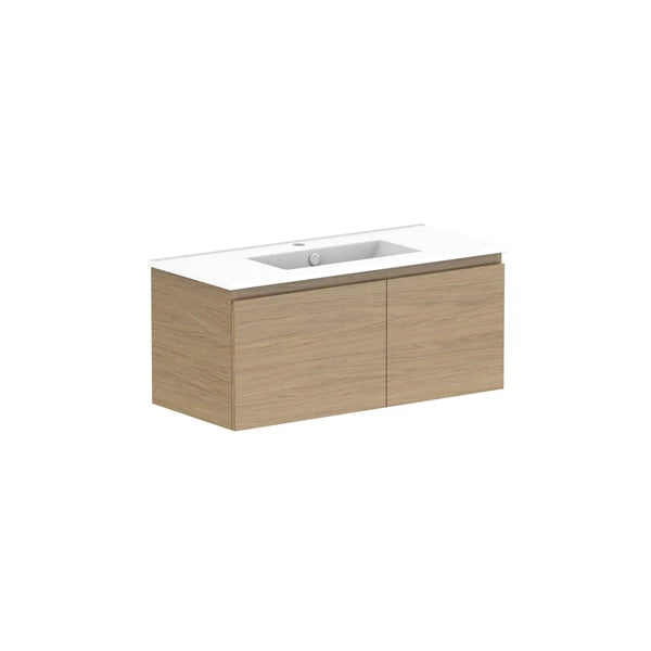 ADP Glacier Ensuite Door and Drawer Slim Vanity with Ceramic Top - Lite