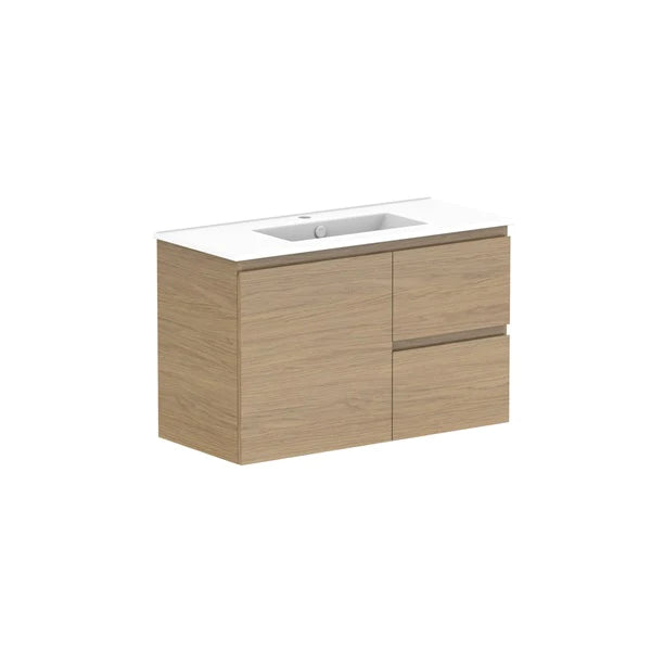 ADP Glacier Ensuite Door and Drawer Twin Vanity with Ceramic Top - Lite