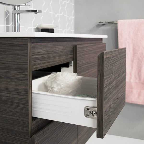 ADP Glacier Ensuite Door and Drawer Slim Vanity with Ceramic Top - Lite