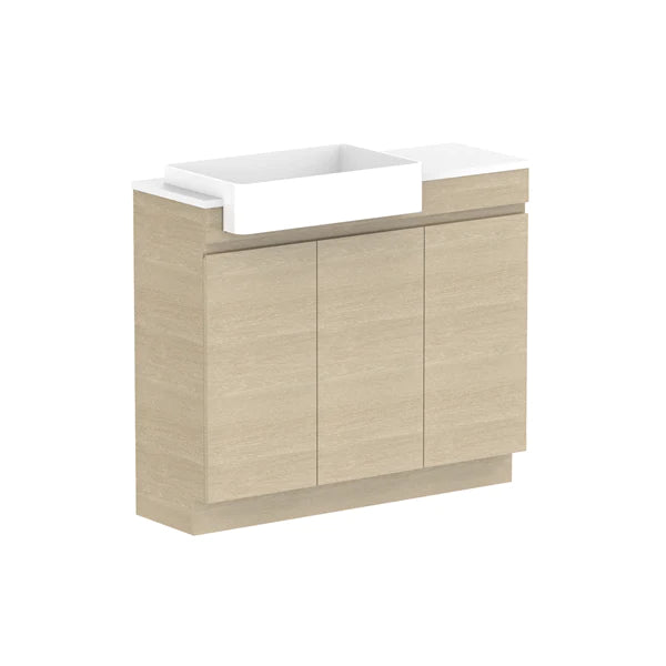 ADP Glacier Semi Recessed All Door Trio Vanity Solid Surface Top - Pro