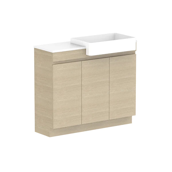 ADP Glacier Semi Recessed All Door Trio Vanity Solid Surface Top - Pro