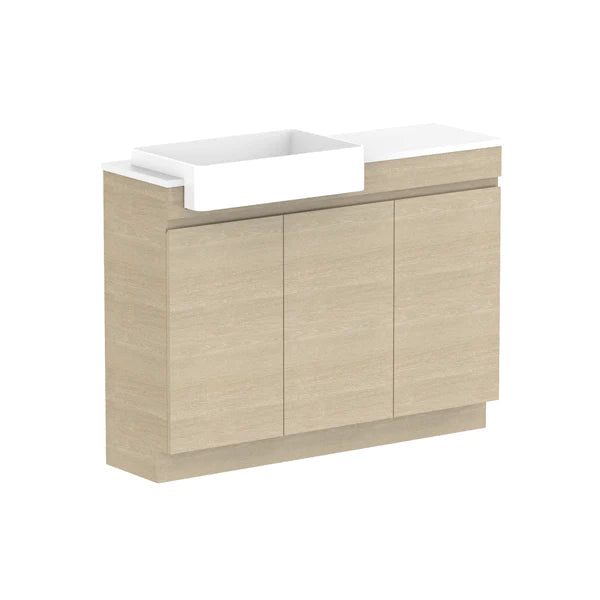 ADP Glacier Semi Recessed All Door Trio Vanity Solid Surface Top - Pro