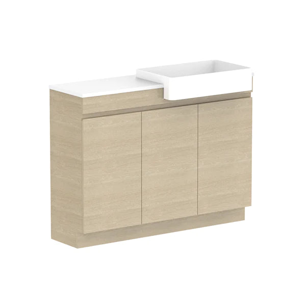 ADP Glacier Semi Recessed All Door Trio Vanity Solid Surface Top - Lite
