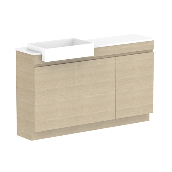 ADP Glacier Semi Recessed All Door Trio Vanity Solid Surface Top - Pro