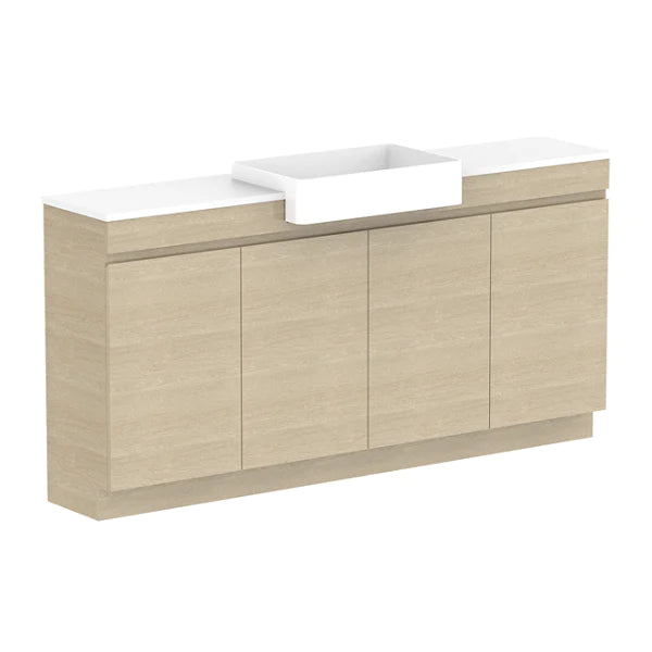 ADP Glacier Semi Recessed All Door Trio Vanity Solid Surface Top - Pro