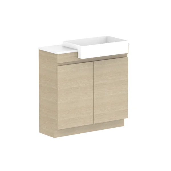 ADP Glacier Semi Recessed All Door Trio Vanity Solid Surface Top - Lite