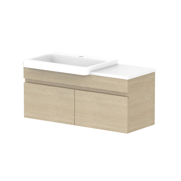 ADP Glacier Semi Recessed All Door Slim Vanity With Solid Surface - Pro