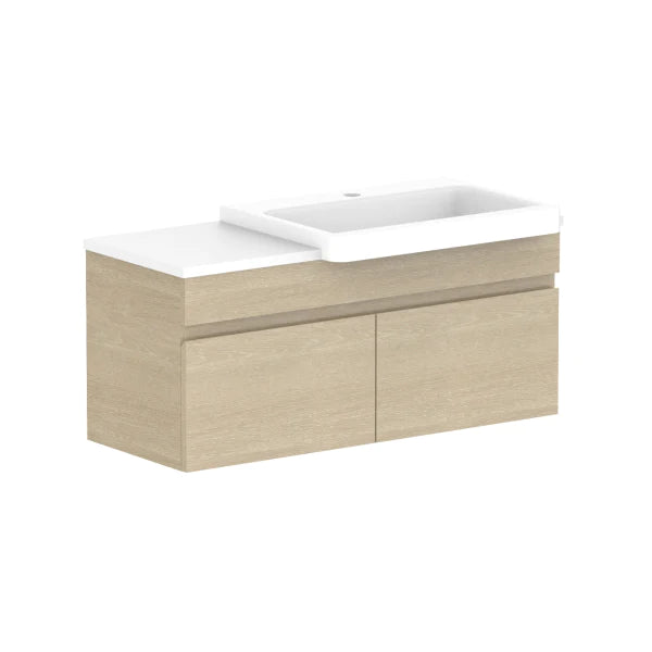 ADP Glacier Semi Recessed All Door Slim Vanity With Solid Surface - Pro