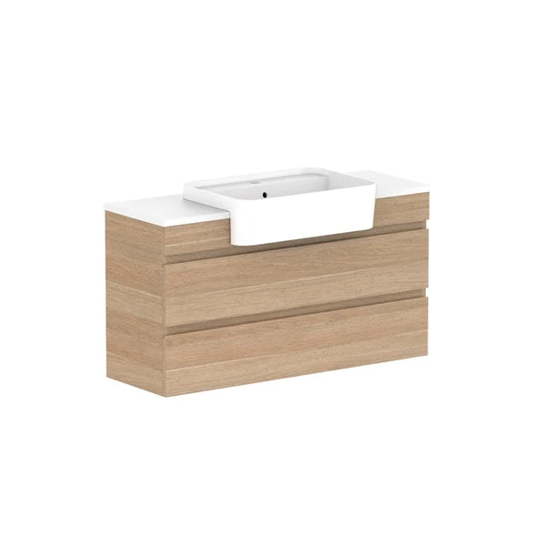 ADP Glacier Semi Recessed All Drawer Twin Vanity With Solid Surface Top - Pro