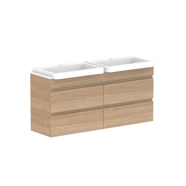 ADP Glacier Semi Recessed All Drawer Twin Vanity With Solid Surface Top - Pro