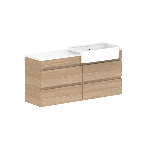 ADP Glacier Semi Recessed All Drawer Twin Vanity With Solid Surface Top - Pro