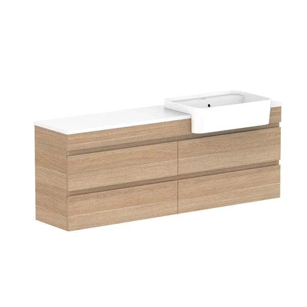 ADP Glacier Semi Recessed All Drawer Twin Vanity With Solid Surface Top - Pro
