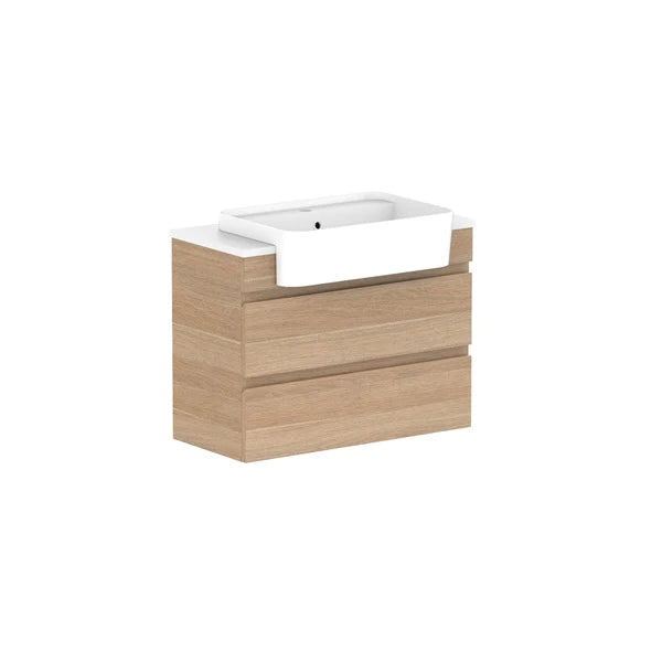 ADP Glacier Semi Recessed All Drawer Twin Vanity With Solid Surface Top - Pro