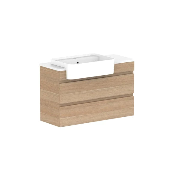 ADP Glacier Semi Recessed All Drawer Twin Vanity With Solid Surface Top - Pro