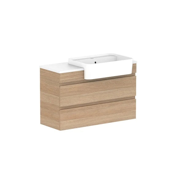 ADP Glacier Semi Recessed All Drawer Twin Vanity With Solid Surface Top - Pro