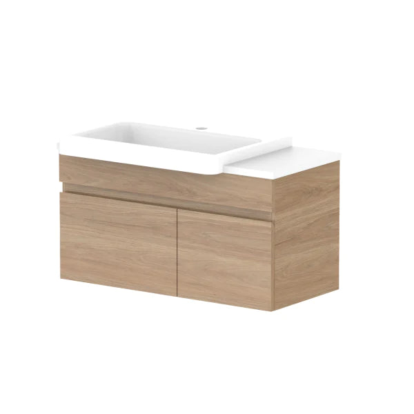 ADP Glacier Semi Recessed Door & Drawer Wall Hung Vanity Slim - Pro