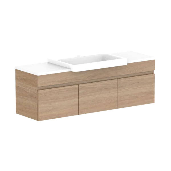 ADP Glacier Semi Recessed Door & Drawer Wall Hung Vanity Slim - Pro