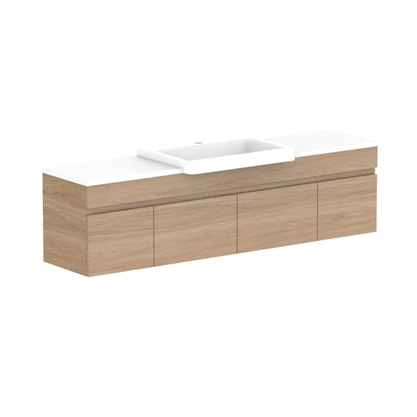ADP Glacier Semi Recessed Door & Drawer Wall Hung Vanity Slim - Pro