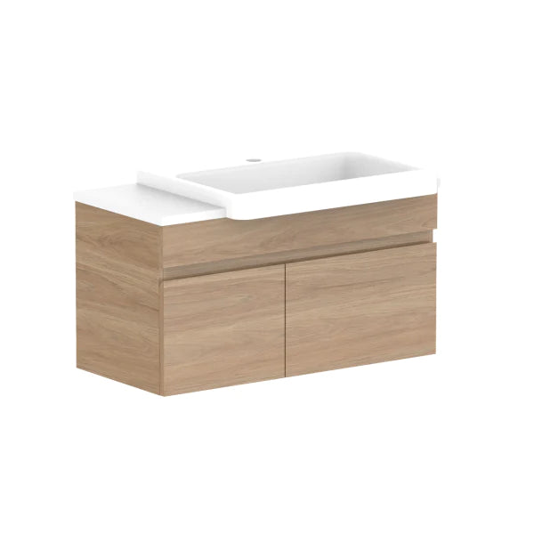 ADP Glacier Semi Recessed Door & Drawer Wall Hung Vanity Slim - Pro