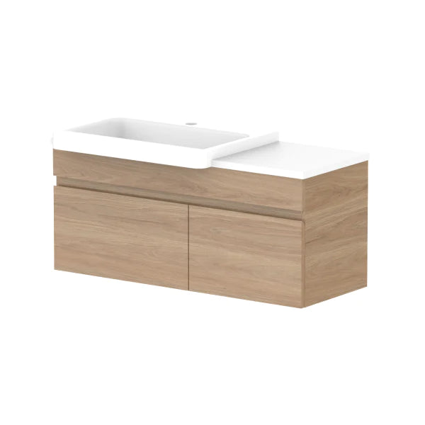 ADP Glacier Semi Recessed Door & Drawer Wall Hung Vanity Slim - Pro