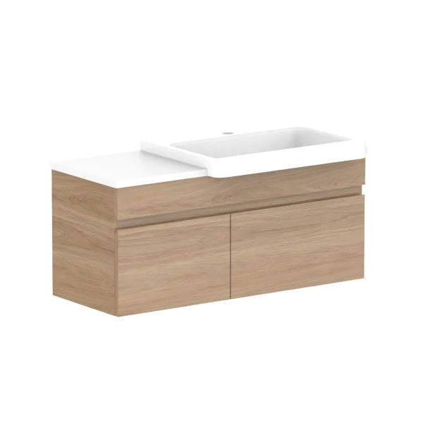 ADP Glacier Semi Recessed Door & Drawer Wall Hung Vanity Slim - Pro