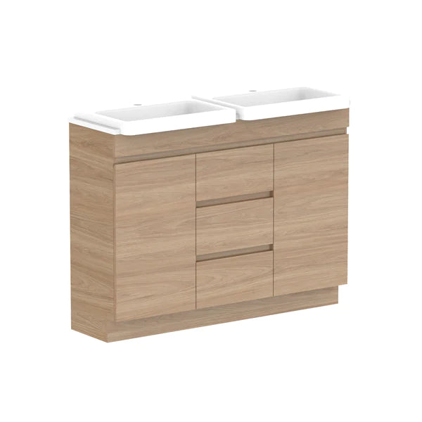 ADP Glacier Semi Recessed Door & Drawer Trio Vanity Solid Surface Top - Lite