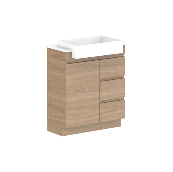 ADP Glacier Semi Recessed Door & Drawer Trio Vanity Solid Surface Top - Lite