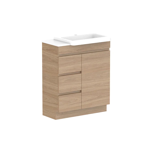 ADP Glacier Semi Recessed Door & Drawer Trio Vanity Solid Surface Top - Lite