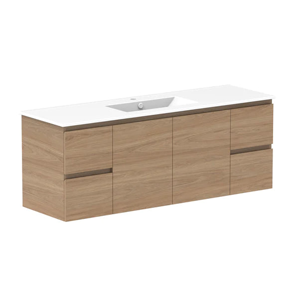 ADP Glacier Door and Drawer Twin Vanity With Ceramic Top - Pro