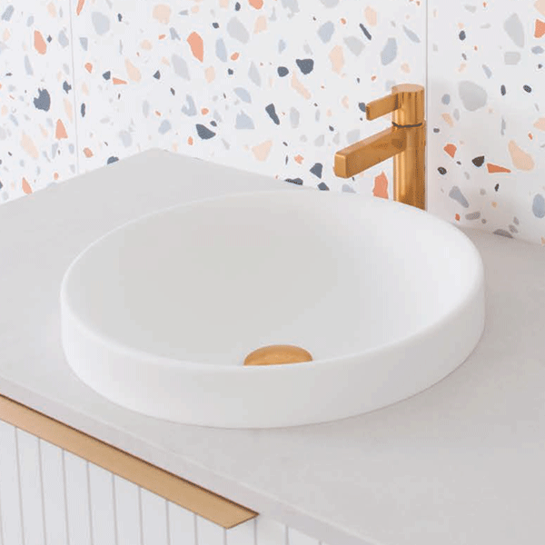 ADP Respect Semi Inset Solid Surface Basin - Matte White - Wellsons