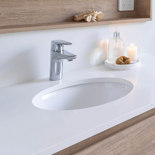 ADP Sincerity Solid Surface Under Counter Basin - Gloss White - Wellsons