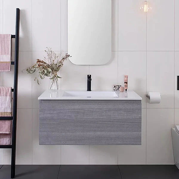 ADP Glacier All Drawer Slim Vanity With Cast Marble Top - Lite