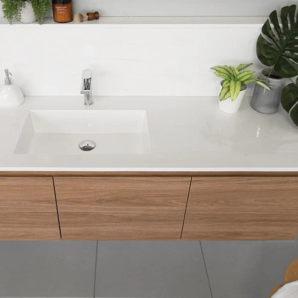 ADP Glacier Door and Drawer Slim Vanity With Cast Marble Top - Lite