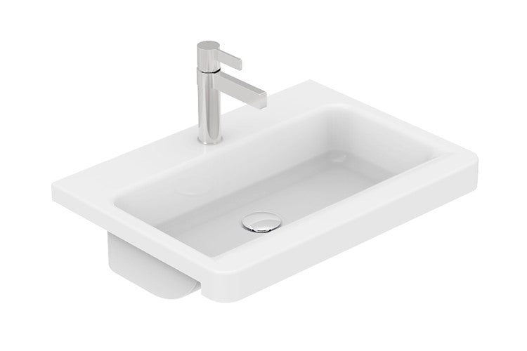 ADP Integrity Solid Surface Semi-Recessed Basin - Gloss White - Wellsons