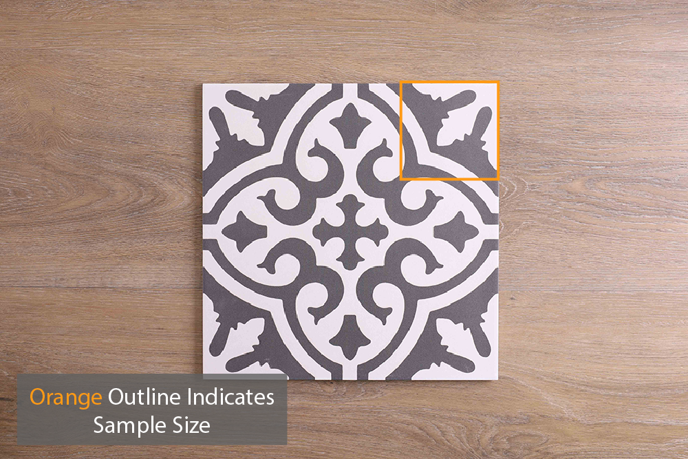 Botania Black Matt Encaustic Look Tile