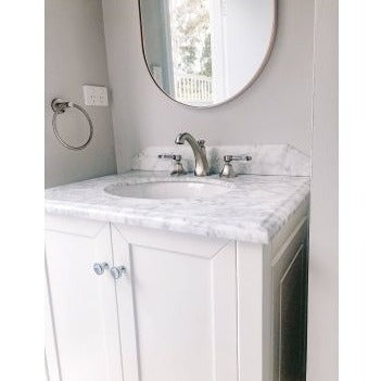 Turner Hastings Coventry 75x55 White Vanity with Marble Top - 3 Taphole