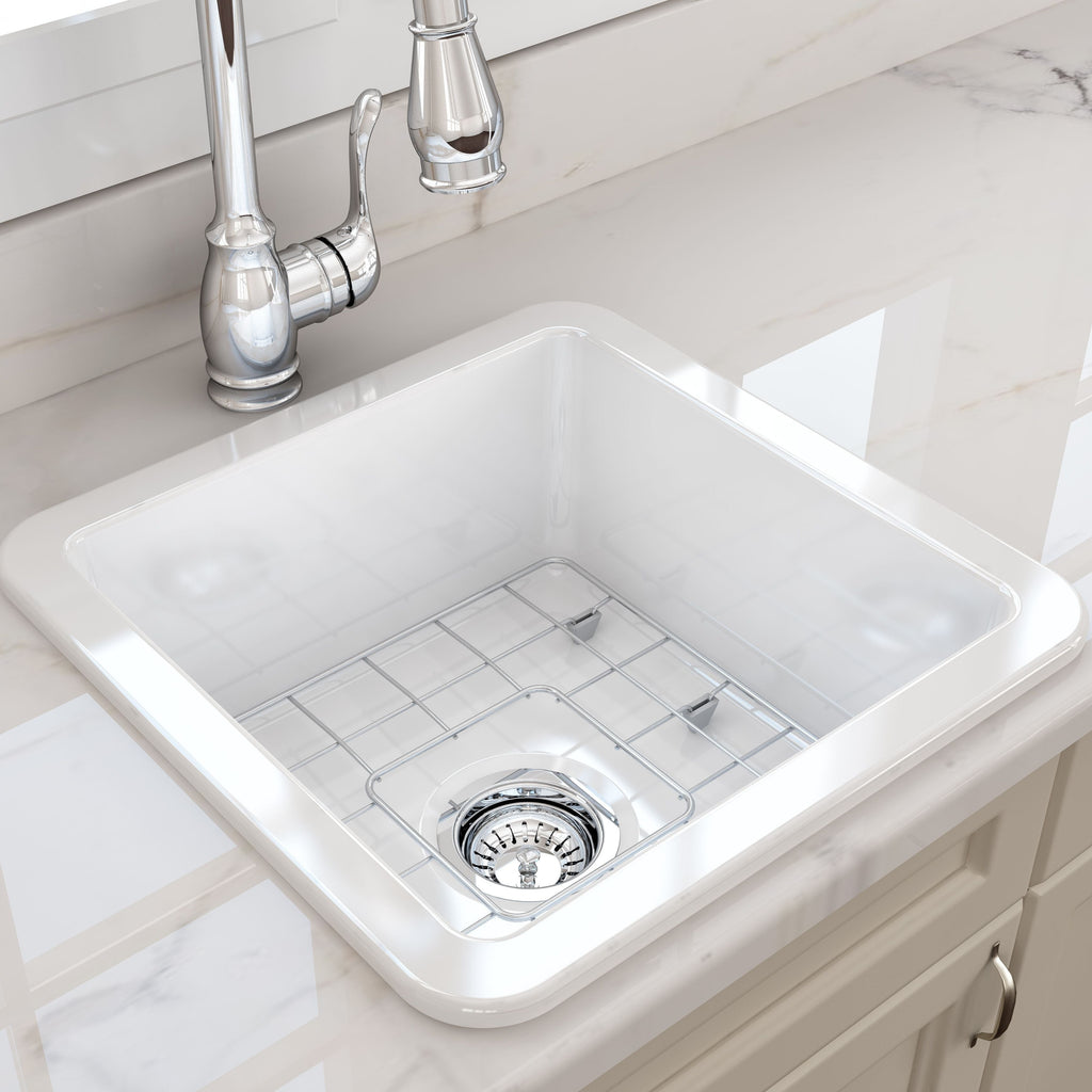 Turner Hastings Cuisine 46x46 Inset / Undermount Fireclay Sink - Gloss White