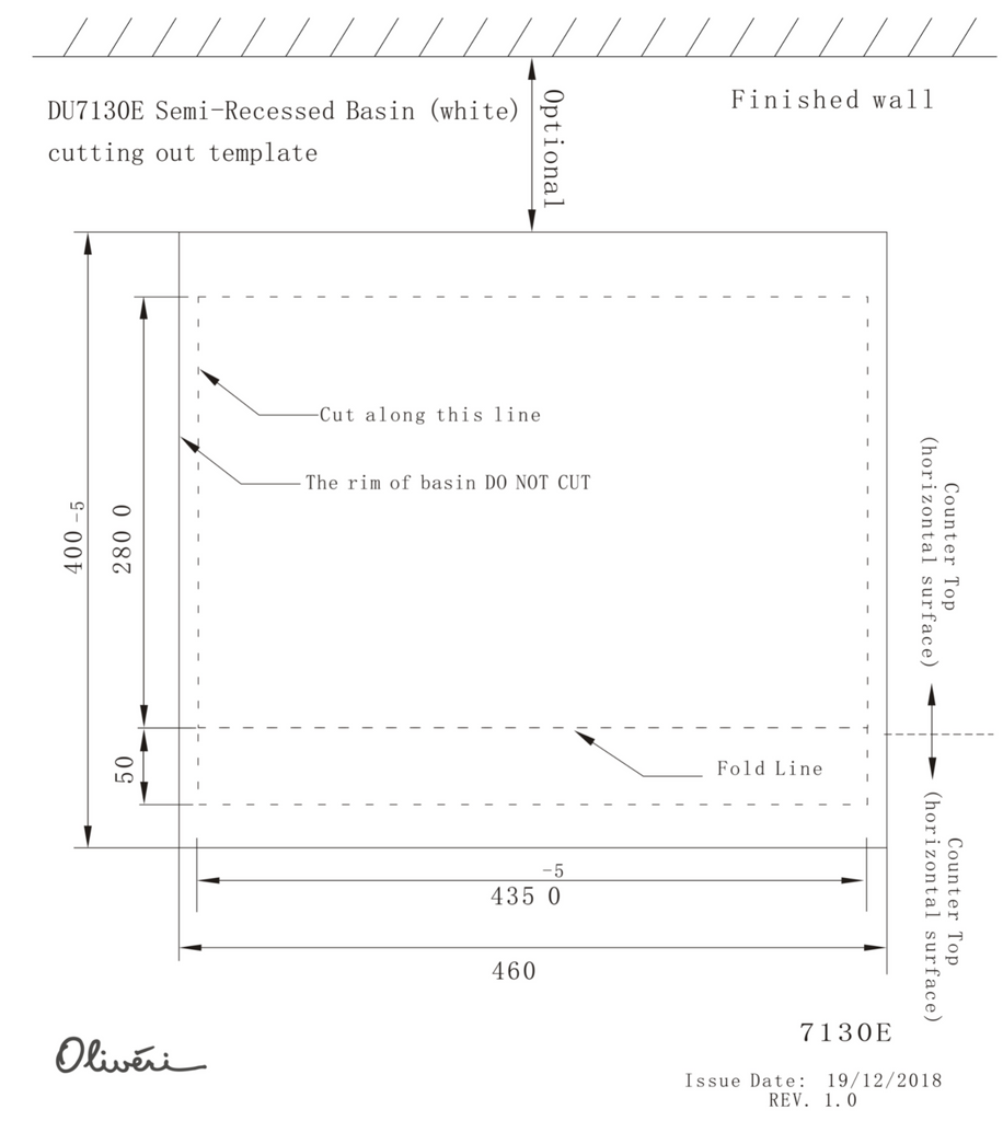 Oliveri Dublin Semi-Recessed Basin