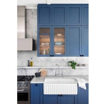 Turner Hastings Novi 85x46 Double Bowl Fireclay Butler Sink - Gloss White