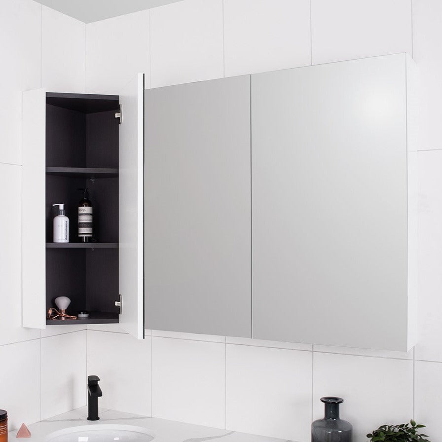 ADP Offset Corner Mirror Shaving Cabinet - Wellsons