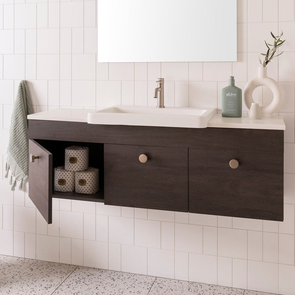 ADP Glacier Semi Recessed Door & Drawer Wall Hung Vanity Slim - Pro
