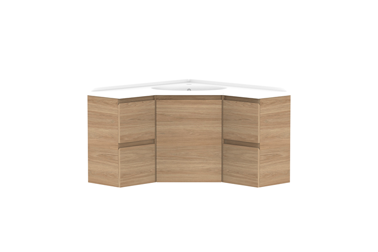 ADP Glacier Corner Vanity Cast Marble Moulded Top - Lite