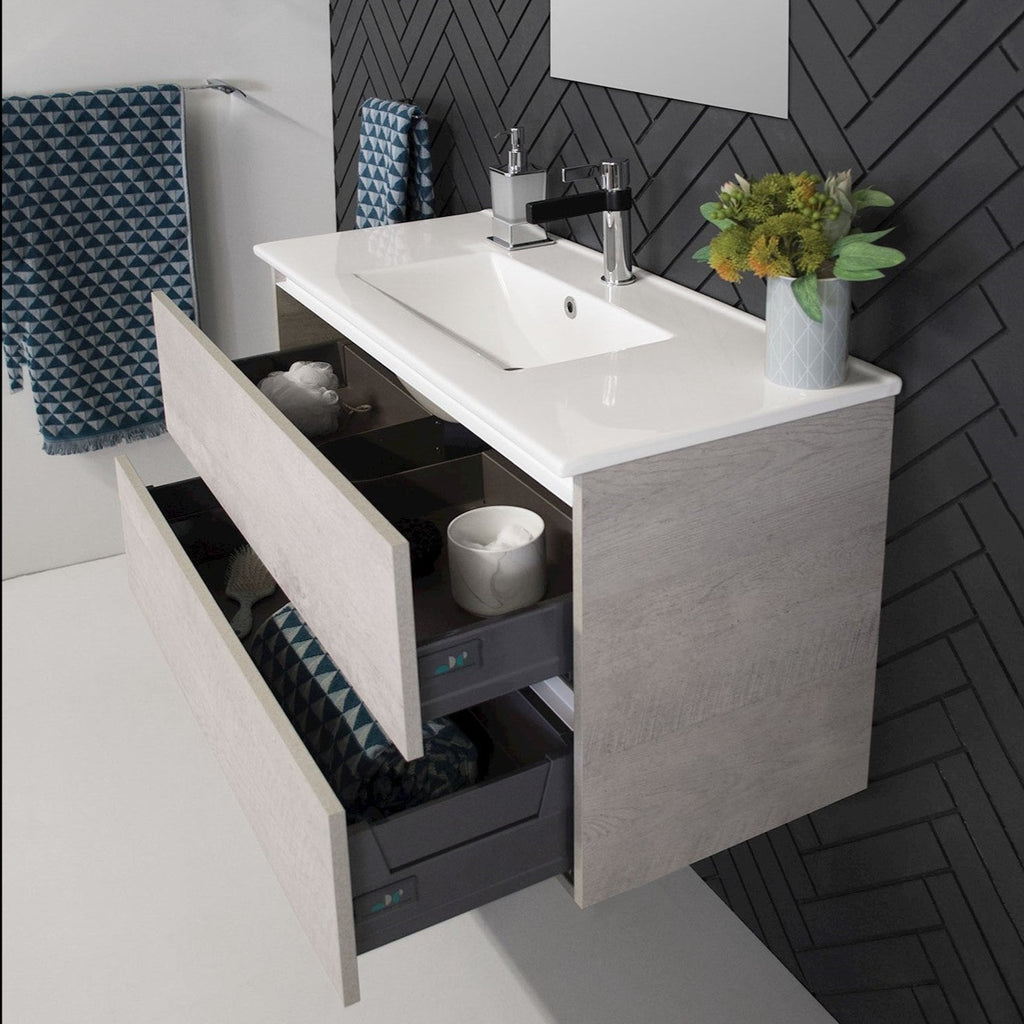 ADP Glacier Ceramic All-Drawer Ensuite Twin Wall Hung Vanity - Wellsons