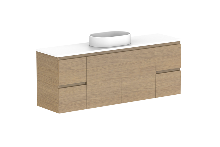 ADP Glacier Ensuite Door & Drawer Twin Wall Hung Vanity - Lite