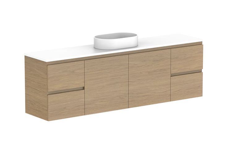 ADP Glacier Ensuite Door & Drawer Twin Wall Hung Vanity - Lite