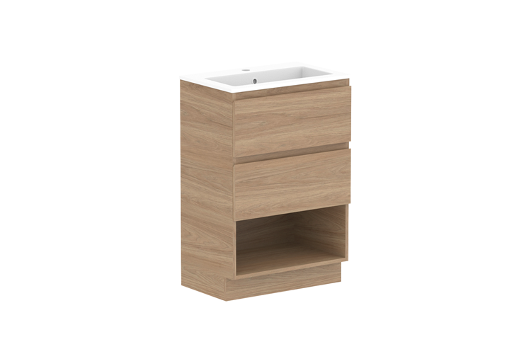 ADP Glacier Ensuite Shelf Trio Floor Mount Vanity - Lite
